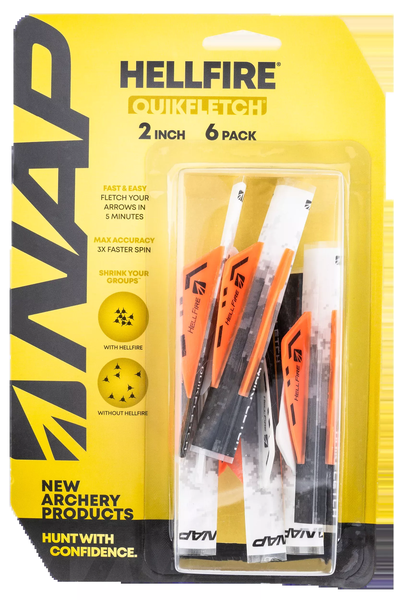 Nap Quikfletch Hellfire White/orange/orange 2 In. 6 Pk