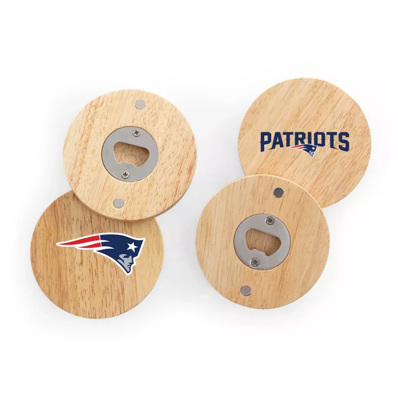 New England Patriots – Coasters with Bottle Openers Set of 4