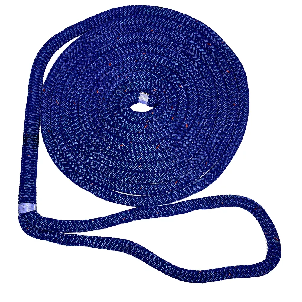 New England Ropes 5/8″ X 15′ Nylon Double Braid Dock Line – Blue w/Tracer