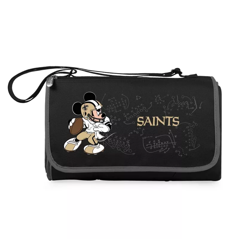 New Orleans Saints Mickey Mouse – Blanket Tote Outdoor Picnic Blanket