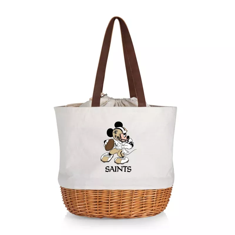 New Orleans Saints Mickey Mouse – Coronado Canvas and Willow Basket Tote