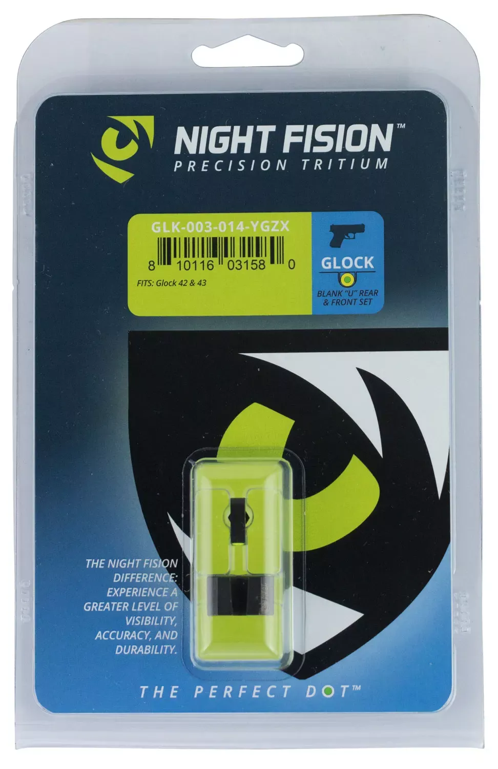 Night Fision OEM Replacement Perfect Dot Night Sight Set Glock 42, 43, 43X