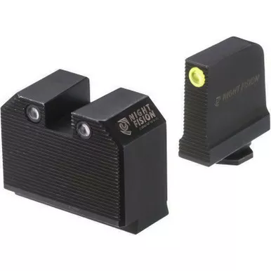 NIGHT FISION Optics Ready Yellow Front Ring/Black Rear Rings Stealth Night Sight Set for Walther PDP/PPQ w/ DPP/509t/Acro (WAL-277-469-494-YGZG)