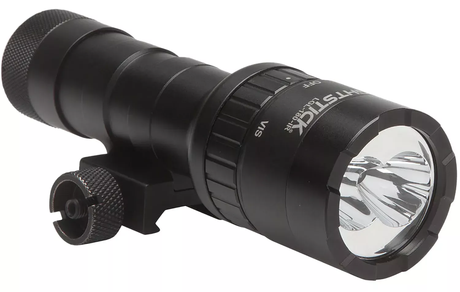 Nightstick Dual-Beam Long Gun Light Kit with IR Illuminator Black Anodized Hardcoat 1100 Lumens White LED 940 nM Infrared