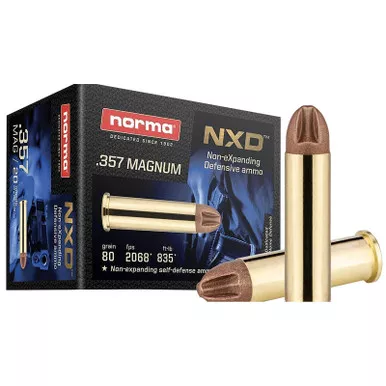 Norma Ammunition 611640020 357Mag 80gr NXD 20 Per Box/10 Case