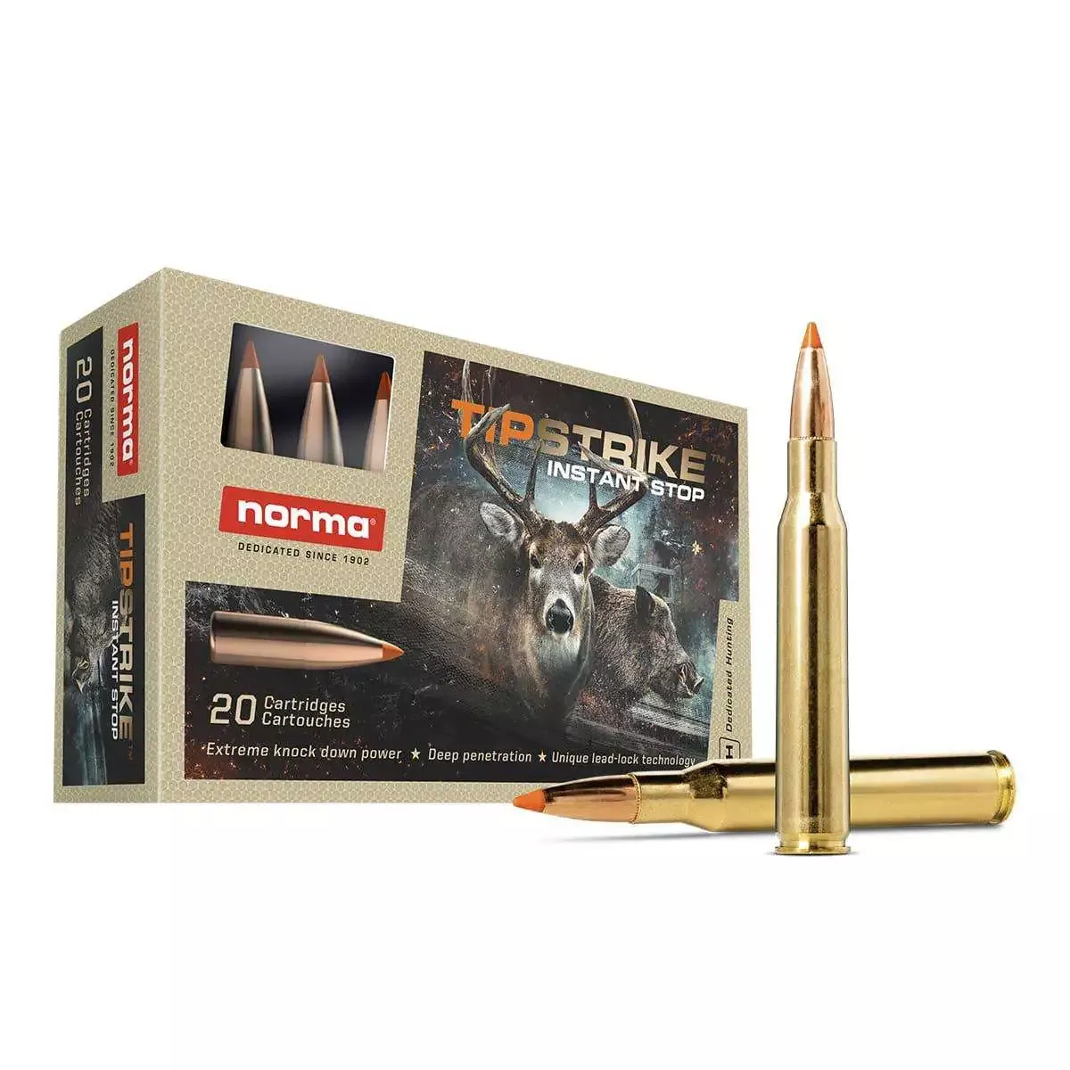 Norma Ammunition Tipstrike 204 Ruger Ammo 40 Grain V-Max 20 Rounds 20156502