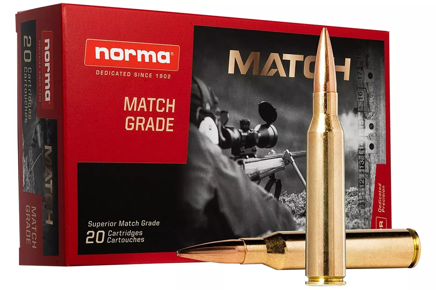 Norma Dedicated Precision Golden Target Match 338 Norma Mag 250 Gr. HPBT 20/Box
