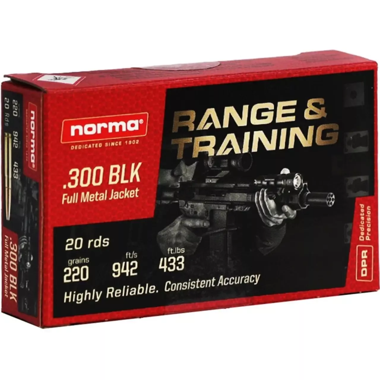 Norma Range & Training .300 Blackout 220 gr FMJ 20 Rounds 601804287