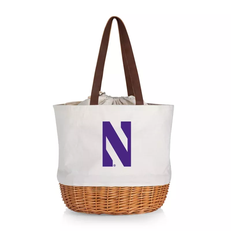 Northwestern Wildcats – Coronado Canvas and Willow Basket Tote