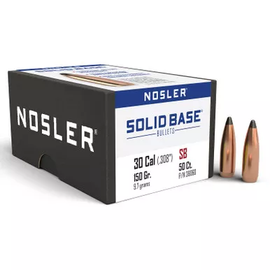 Nosler 38060 Solid Base 30Cal 150gr Soft Point 50CT