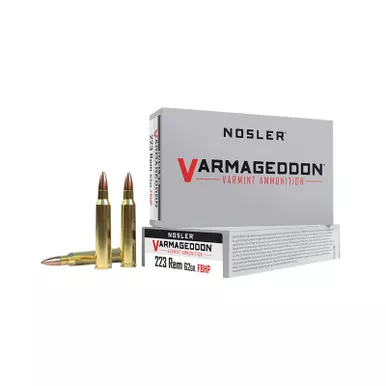 Nosler 40223 Varmageddon 223Rem 62gr Flat Base Hollow Point 20 Per Box/20 Case