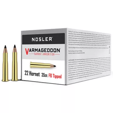 Nosler 41132 Varmageddon 22Hornet 35gr Flat Base Tipped 50 Per Box/5 Case