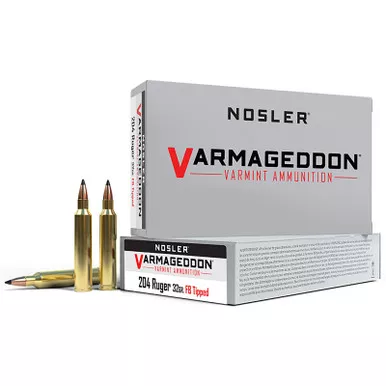 Nosler 65115 Varmageddon 204Ruger 32gr Flat Base Tipped 20 Per Box/20 Case