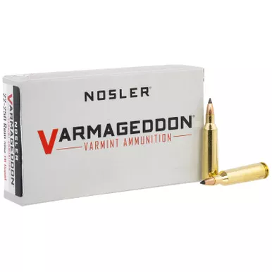 Nosler 65155 Varmageddon 22-250Rem 55gr Flat Base Tipped 20 Per Box/10 Case
