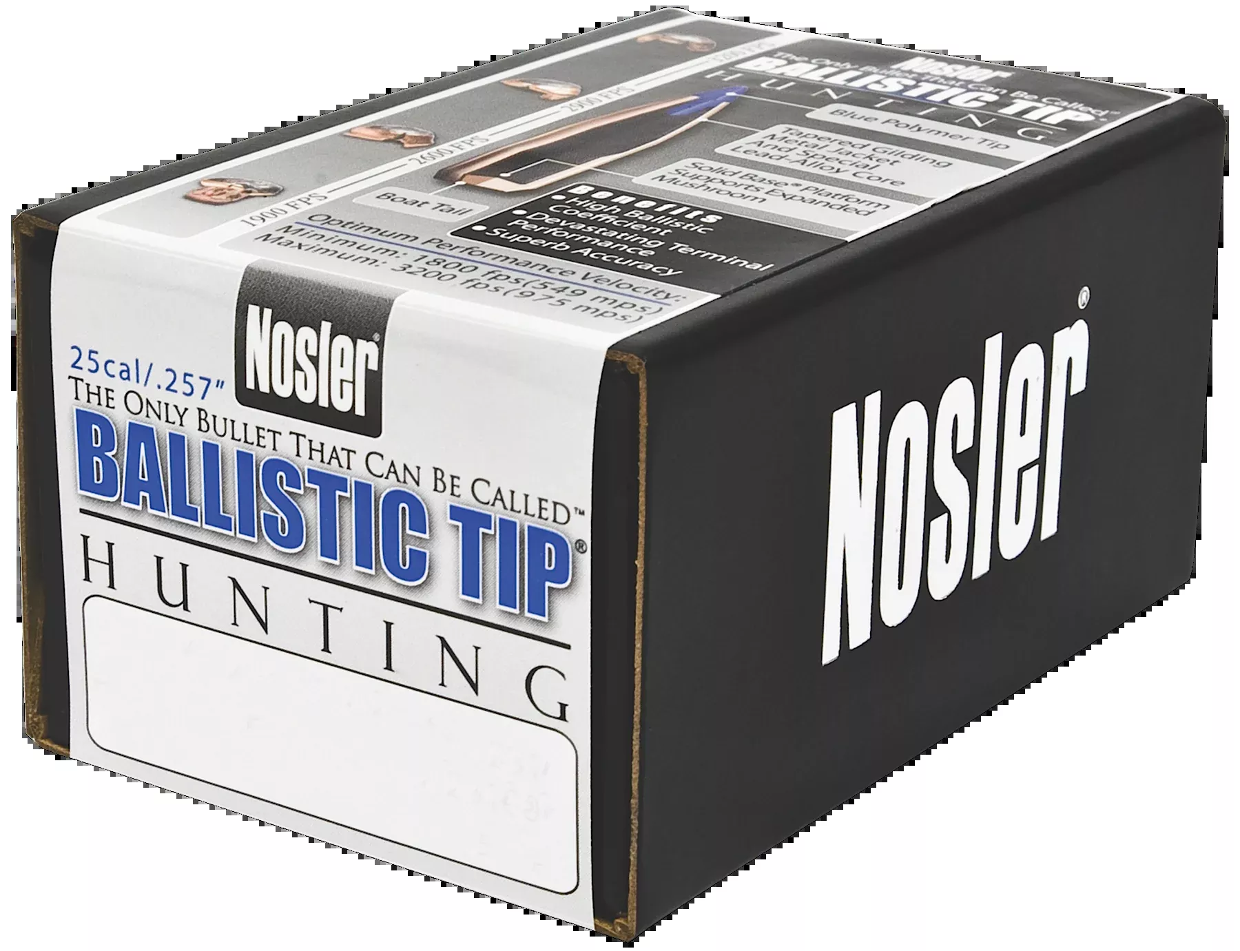 Nosler Ballistic Tip Hunting Bullets .25 Cal. 100 Gr. Spitzer Point 50 Pk.