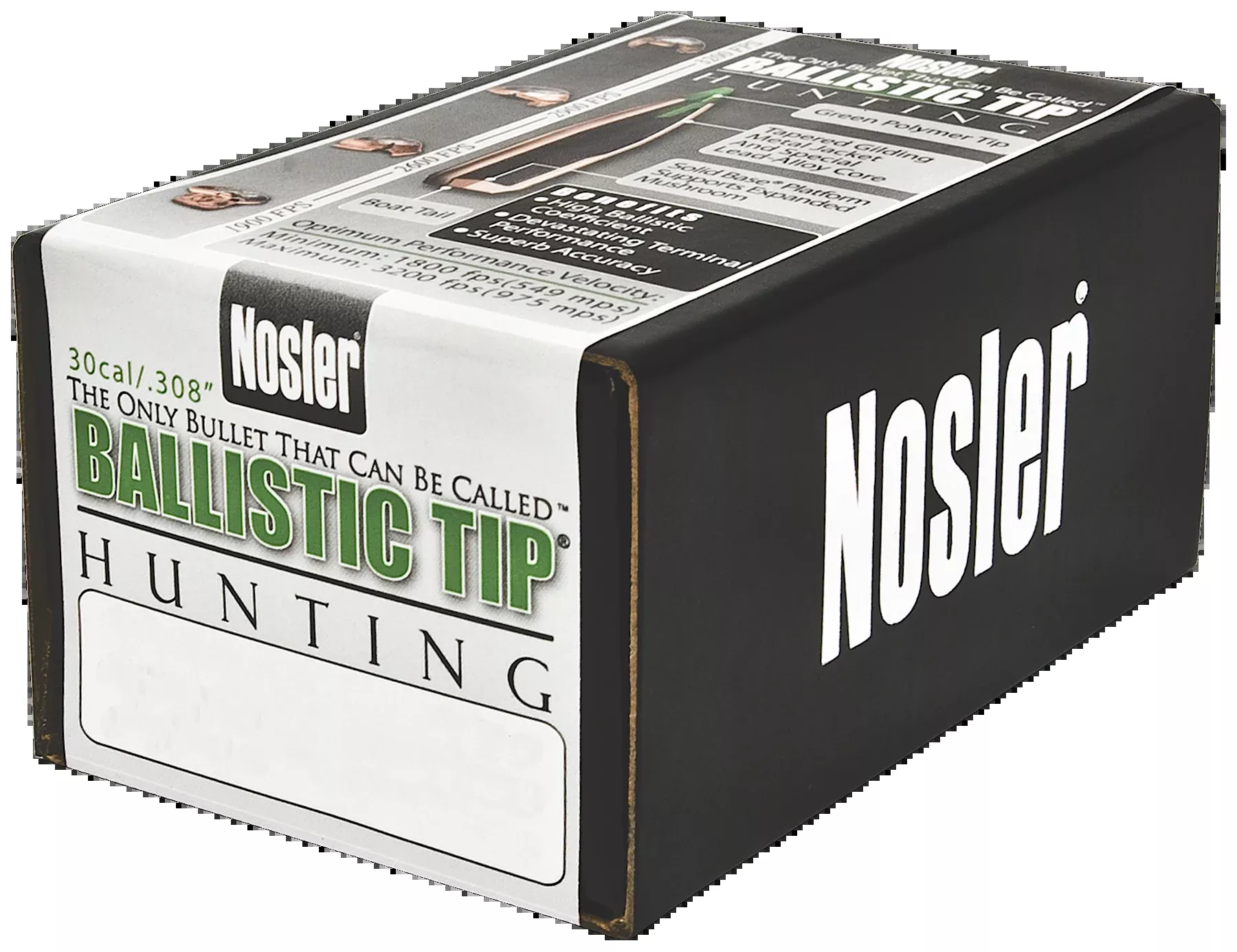Nosler Ballistic Tip Hunting Bullets .30 Cal. 168 Gr. Spitzer Point 50 Pk.