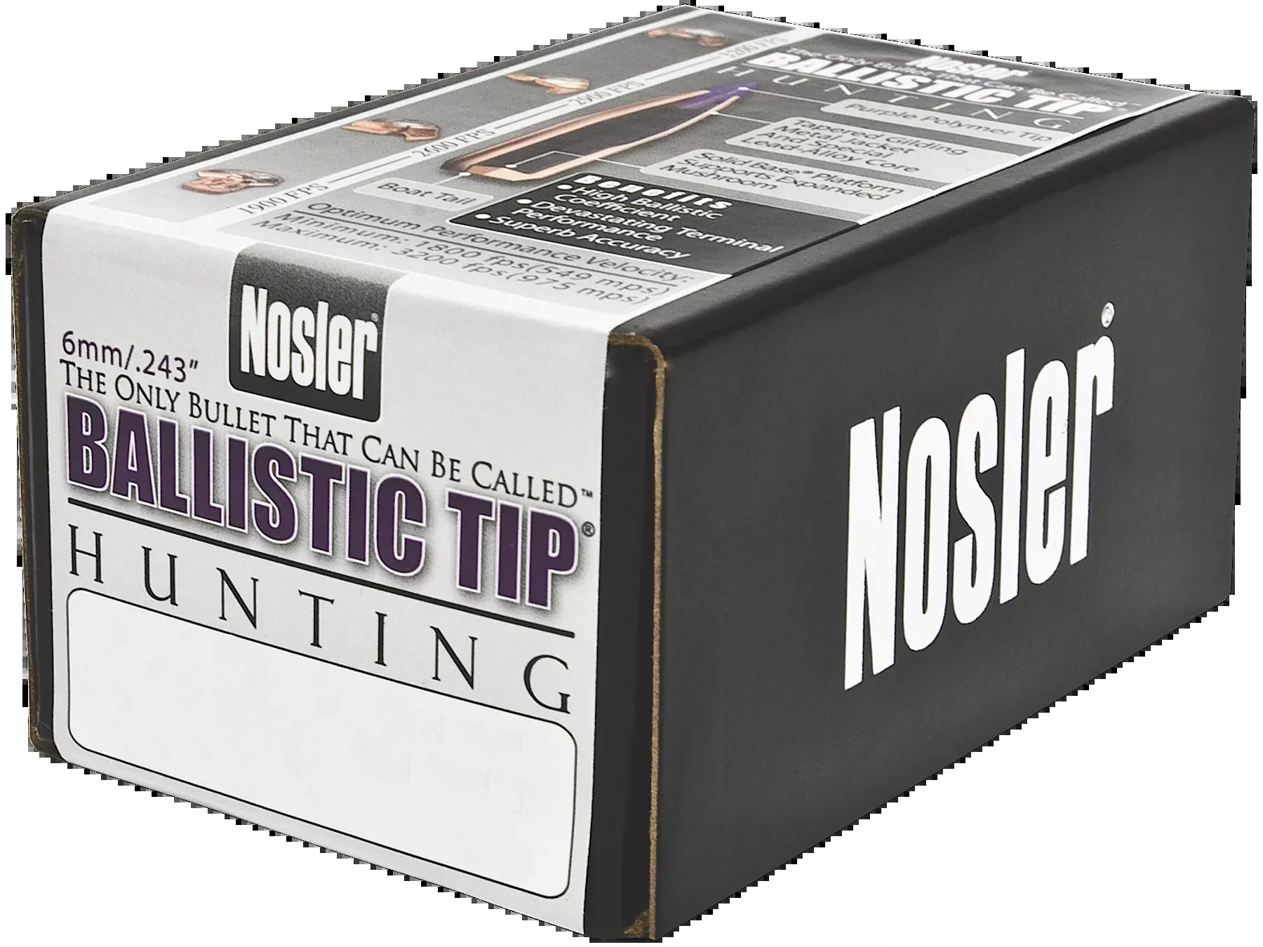 Nosler Ballistic Tip Hunting Bullets 6mm 90 Gr. Spitzer Point 50 Pk.