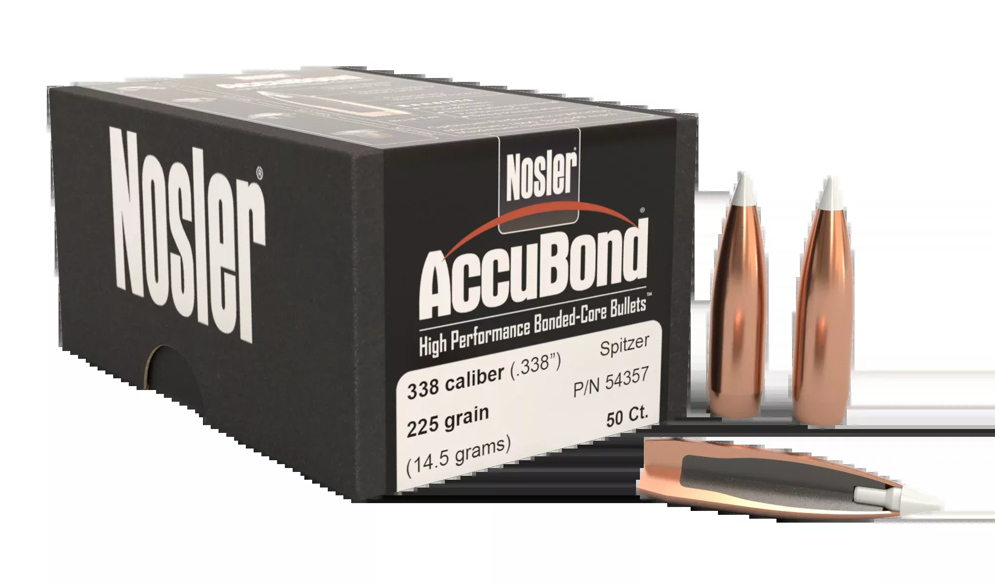 Nosler Bullets 338 Cal .338 - 225gr Accubond 50ct