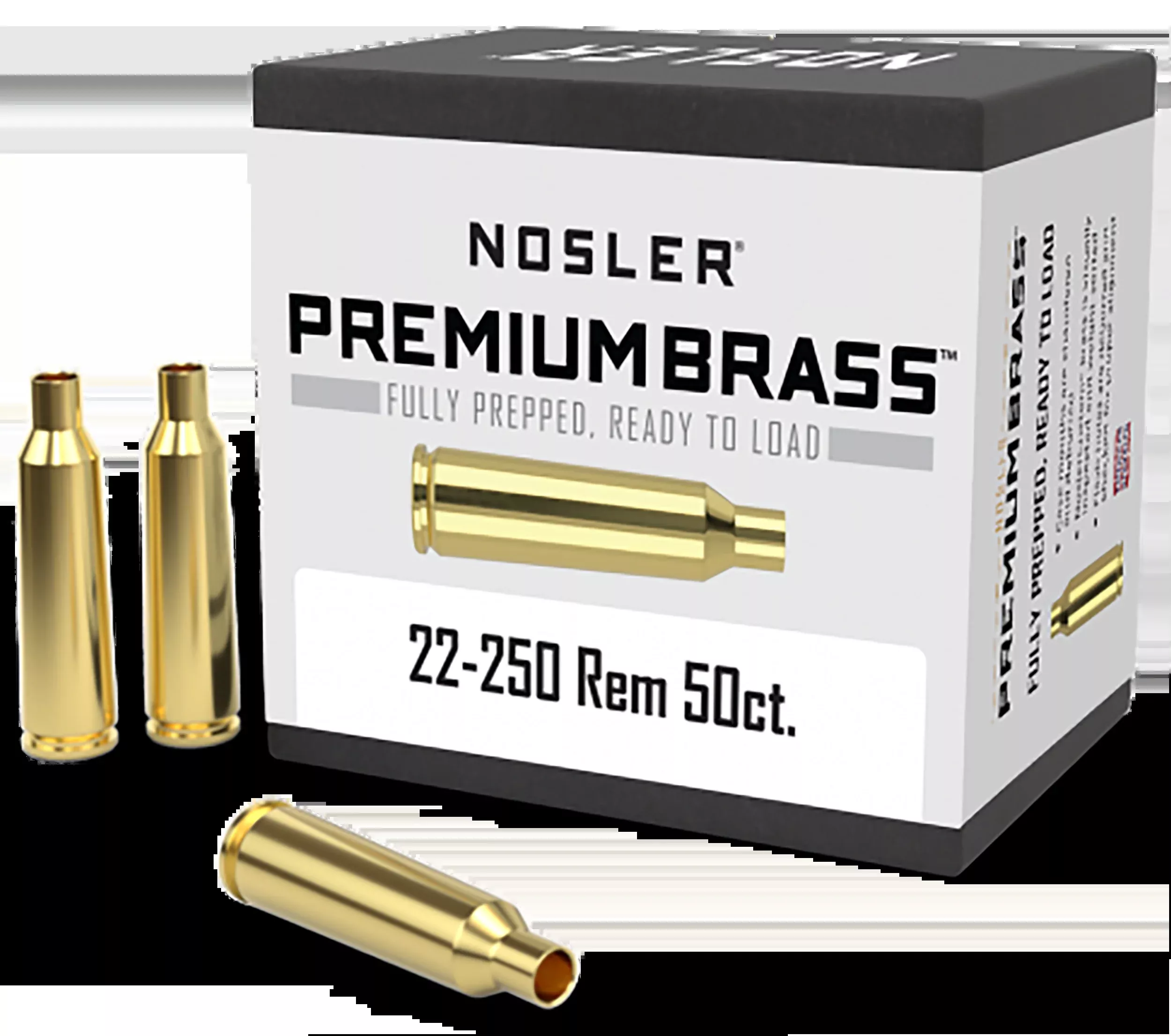 Nosler Premium Brass, Nos 10065 Custom Brass 22-250 50