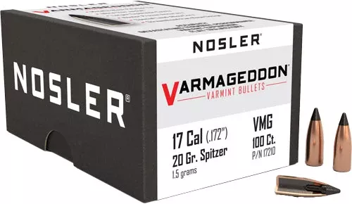 Nosler Varmageddon Bullets .17 Cal 20 Gr. Fb Tipped 100 Pk.