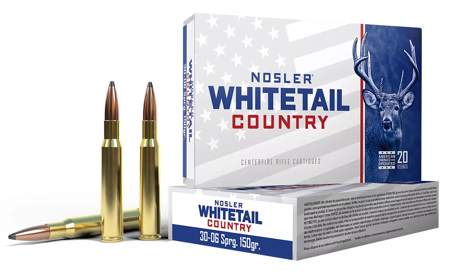 Nosler Whitetail Country 30-06 Springfield Ammo 150gr Nosler Solid Base 20 Rounds 40132