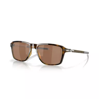 OAKLEY Men's Wheel House Polished Brown Tortoise/Prizm Tungsten Polarized Square Sunglasses (OO9469-0454)