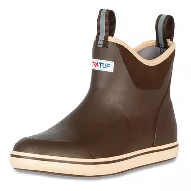 Open Box (Damaged package): XTRATUF Men's Rubber Ankle Deck Boot, Color: Chocolate/Tan, Size: 11 (22734-BRN-110_4)