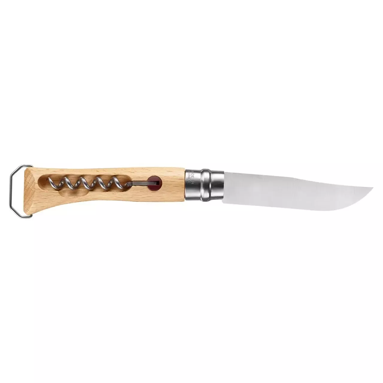 Opinel No.10 Corkscrew Stainless Steel Folding Knife with Bottle Opener