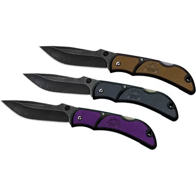 Outdoor Edge Chasm Folding Knife 2.50" 8Cr13MoV Drop Point Plain Edge Blade, Zytel Handle