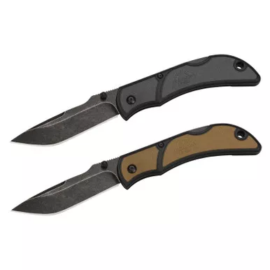 Outdoor Edge Chasm Folding Knife 3.30" 8Cr13MoV Drop Point Plain Edge Blade, Zytel Handle