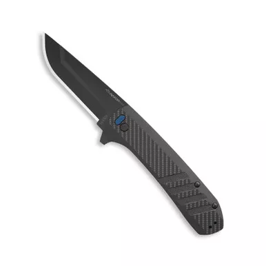 Outdoor Edge Razor VX4 Replaceable Blade Ceramic Bearing Flipper EDC Folding Knife 3.00" 420J2 Drop Point Blade, Carbon Fiber/G10 Handle and Reversible Deep Carry Pocket Clip
