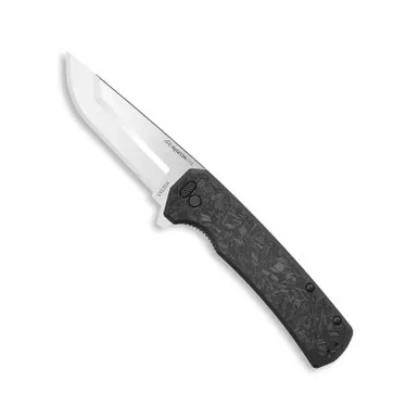 Outdoor Edge Razor VX5 Replaceable Blade Ceramic Bearing Flipper EDC Folding Knife 3.00" 420J2 Drop Point Blade, Forged Carbon Fiber Handle and Reversible Deep Carry Pocket Clip