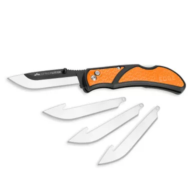 Outdoor Edge RazorEDC Lite Replaceable Blade Folding Knife 3.00" 420J2 Drop Point Blades, GFN/TPR Handle