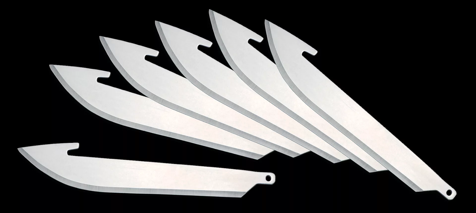 Outdoor Edge RazorLite Replacement Blades Drop Point 3" 420J2 Stainless Steel Blade Silver 6 Blades
