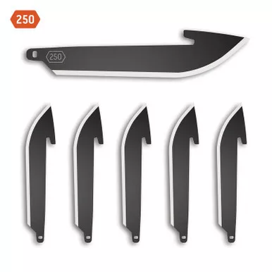 Outdoor Edge RR25K-6C 2.50" Drop Point Replacement Blades, Black Oxide, 6-Pack