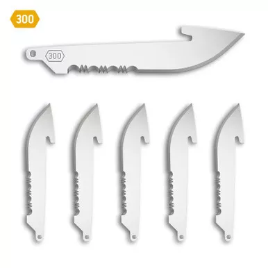 Outdoor Edge RRS30-6C 3.00" Serrated Drop Point Replacement Blades, Stainless, 6-Pack