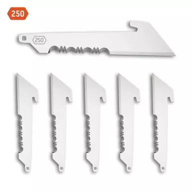 Outdoor Edge RRUS25-6C 2.50" Serrated Utility Replacement Blades, Stainless, 6-Pack