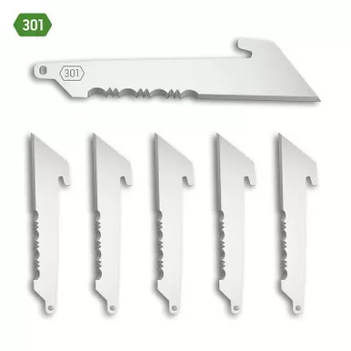 Outdoor Edge RRUS30-6C 3.00" Serrated Utility Replacement Blades, Stainless, 6-Pack