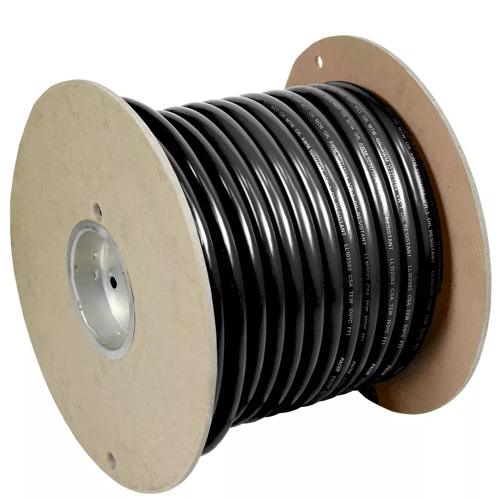 Pacer Black 2/0 AWG Battery Cable – 100′