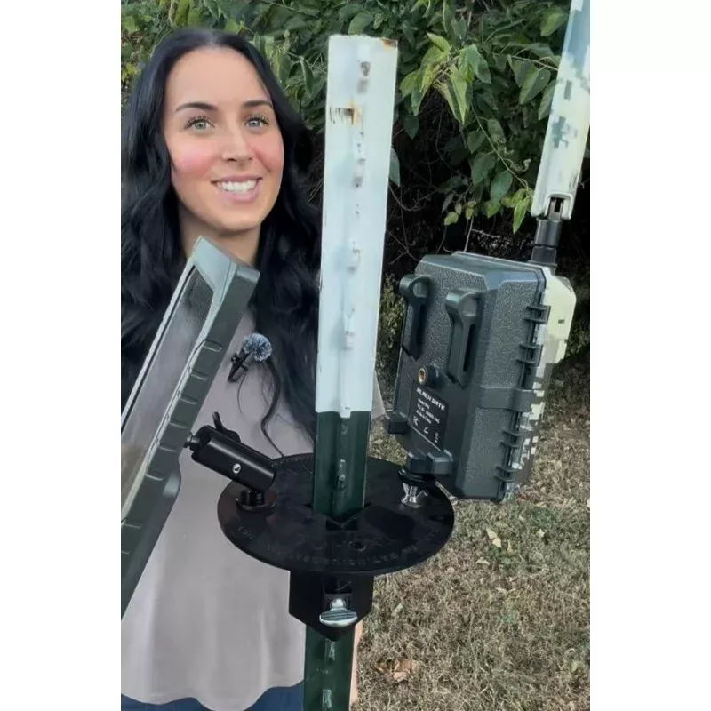 Patented T-Post Trail Camera & Solar Panel Mount1 Articulating Arm