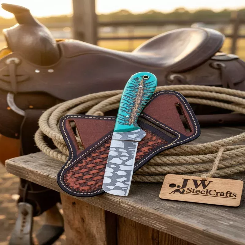 Pinecone Pocket Bull Cutter with Acid Etched Carbon Steel Blade