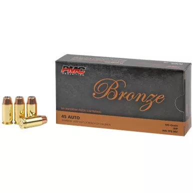 PMC 45B Bronze 45ACP 185gr Jacketed Hollow Point 50 Per Box/20 Case