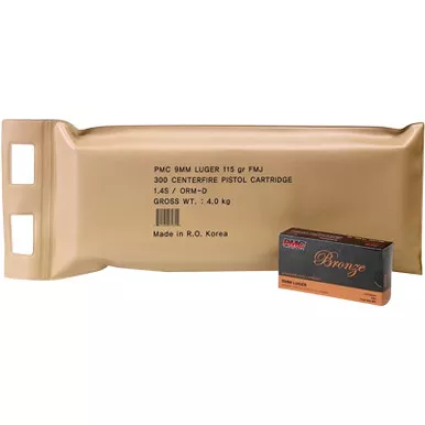 PMC 9ABP Bronze Battle Pack 9mmLuger 115gr Full Metal Jacket 300 Per Box/3 Case