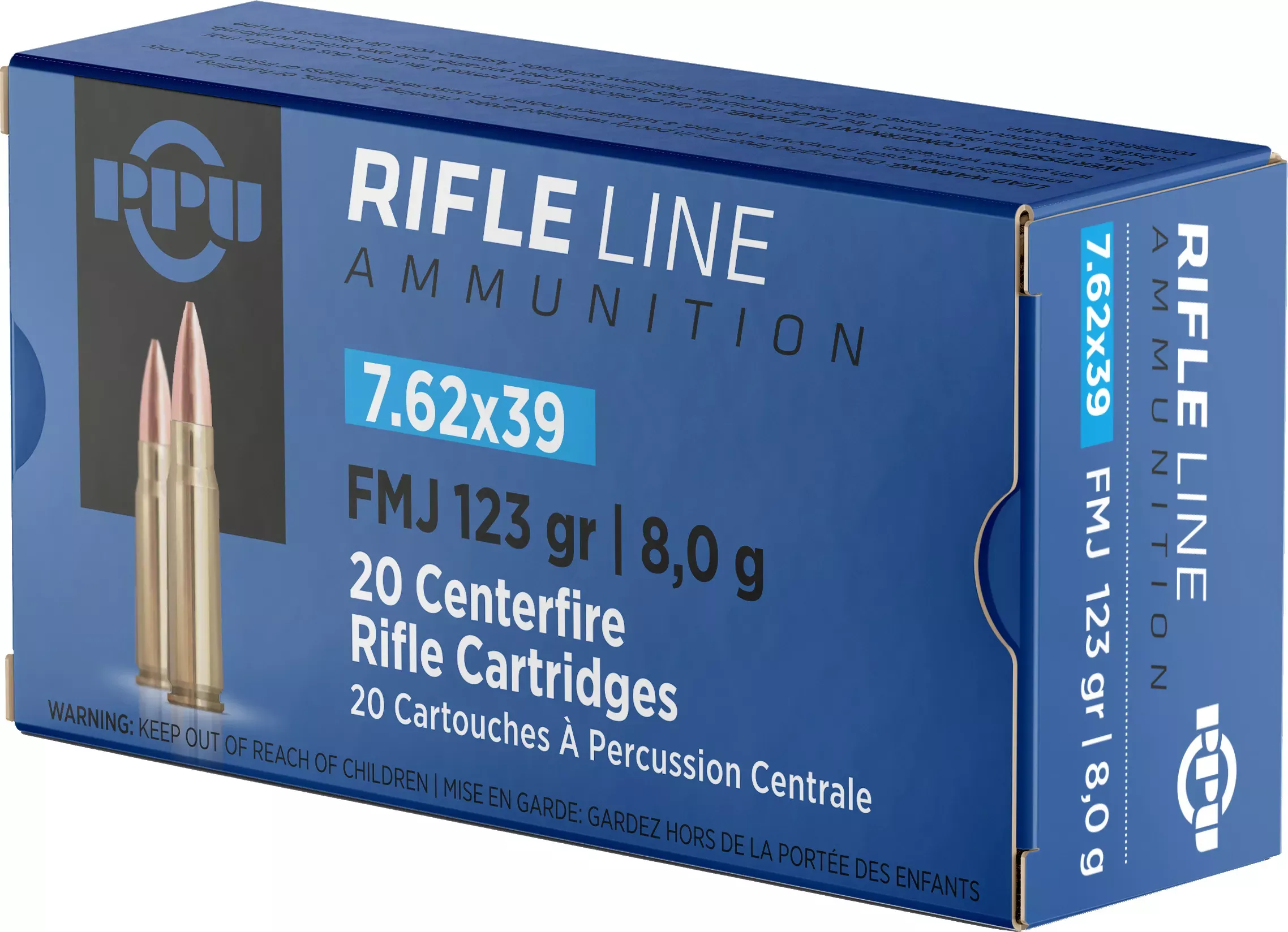 PPU Metric Rifle 7.62x39 FMJ 123 Gr. 20/Box
