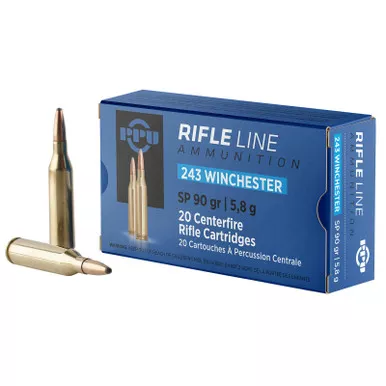 PPU PP2431 Standard Rifle 243Win 90gr Soft Point 20 Per Box/10 Case