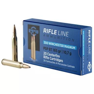 PPU PP3002 Standard Rifle 300WinMag 165gr Soft Point Boat Tail 20 Per Box/10 Case