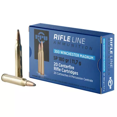 PPU PP3003 Standard Rifle 300WinMag 180gr Soft Point 20 Per Box/10 Case
