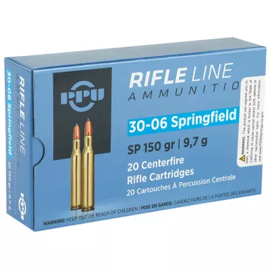 PPU PP30061 Standard Rifle 30-06Springfield 150gr Soft Point 20 Per Box/10 Case