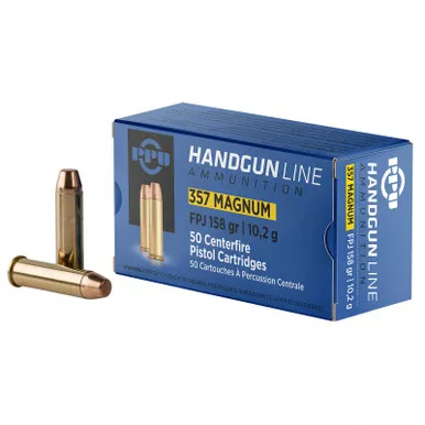 PPU PPH357MF Handgun 357Mag 158gr Flat Point Jacketed 50 Per Box/10 Case