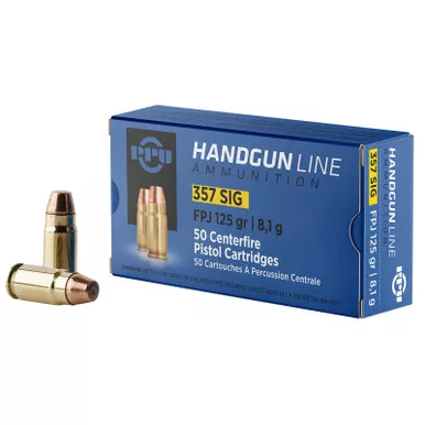 PPU PPH357S Handgun 357Sig 125gr Flat Point Jacketed 50 Per Box/20 Case
